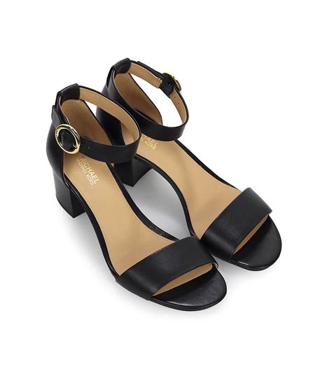 michael kors lena black patent sandals|michael kors black leather sandals.